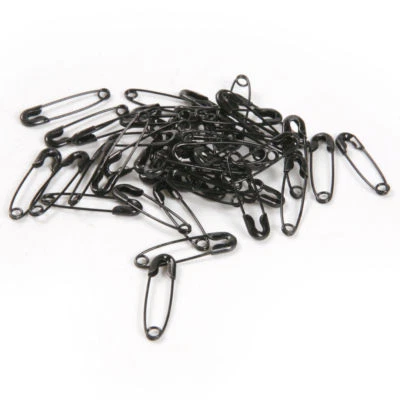 Alfileres de seguridad 19 mm 100 piezas alfileres de pañales negros para costura artesanal joyería bebé Foto 1 de 4