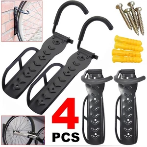 4Pcs Bike Rack Hook Storage Steel Mounted Wall Hanger Hanging Stand Holder SHIP - Picture 1 of 9