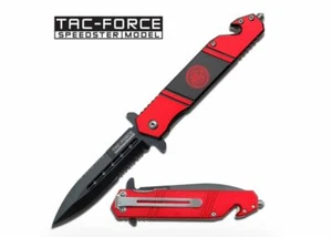 " Fire Dept. " Modern Tactical Spring Assist Folding Knife TF-717FD 4.75" Closed - Picture 1 of 1