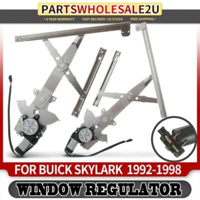 2x Regulador de ventana delantero izquierdo y derecho con motor para Buick Skylark 92-98 Pontiac Foto 1 de 4