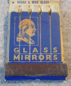 Libro de fósforos Franklin Glass & Mirror Co de la década de 1930 Chicago IL SIN IMPRIMIR - Imagen 1 de 4