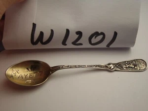 Vintage Fayette, Iowa Sterling Silver Demitasse Souvenir Spoon 4 1/8" - Picture 1 of 21