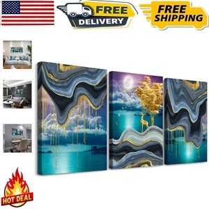 Abstract Canvas Wall Art - 3-Piece Set for Kitchen, Bathroom & Living Room - Picture 1 of 11