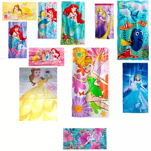Disney Store Beach Towel Ariel Belle Dory Anna Elsa Rapunzel Cinderella Tinker - Picture 1 of 16