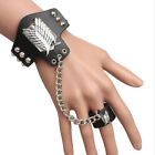 Attack on Titan Punk Bracelet Anime Wristband With Ring Chain Cosplay Gift