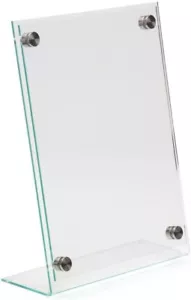 8.5"W x 11"H Euro Style Slanted Table Frame with Silver Standoffs - Picture 1 of 2