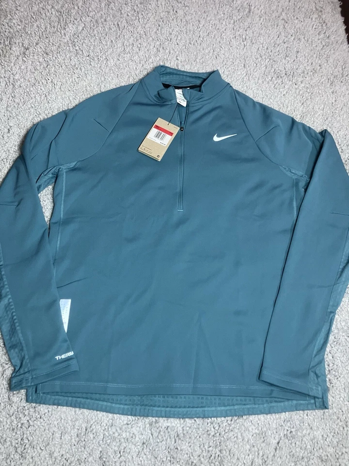 Mens Size L Nike Running Division Therma Fit 1/2 Zip Jacket DV9297-379 Teal