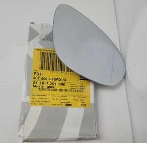 BMW 51 16 7 251 686 MIRROR GLASS, HEATED, WIDE-ANGLE, RIGHT - Foto 1 di 3