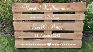 Willkommensschild zur Hochzeit für  Palette Heiraten Deko Geschenk Schild - Bild 1 von 7