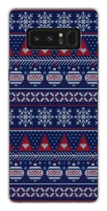 Coque en silicone imprimée compatible Samsung Galaxy Note 8 Pull de Noël bleu - Photo 1 sur 3