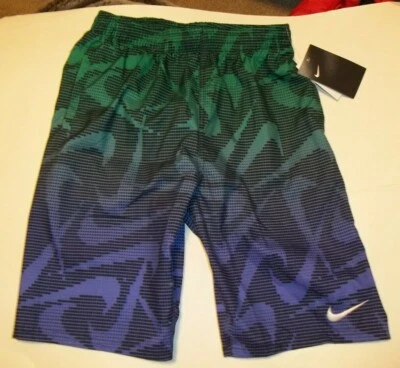 Nuevo Nike XL 18 20 elástico cintura cordón dri fit pantalones cortos niños verde púrpura Foto 1 de 3