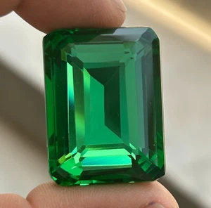 95.50 Cts Natural Green Emerald Emerald Cut Certified Colombian Loose Gemstone - Picture 1 of 9