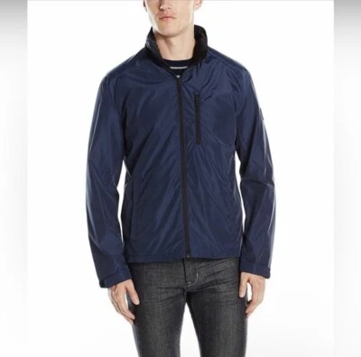 Lucky Brand Jacket Bomber Harrington Windbreaker Mens XL Blue Full Zip Pocket - Image 1 of 4