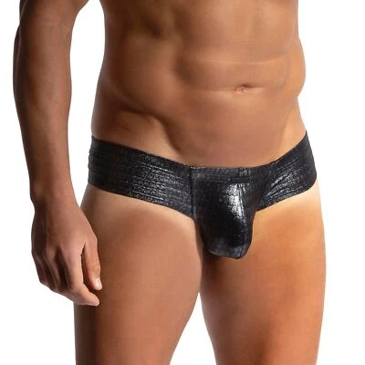 Cueca masculina Manstore M2434 atrevida hipster bolsa copo cintura baixa glitter - Imagem 1 de 3