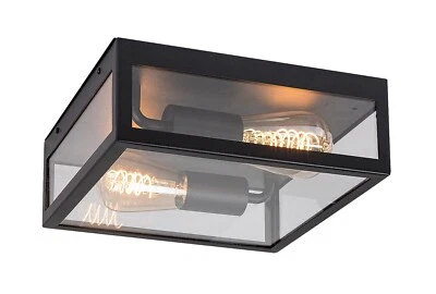 Rabalux 7070 Außendeckenleuchte Zaton, E27, Rostfreier Stahl, schwarz, 28x28cm - Bild 1 von 4