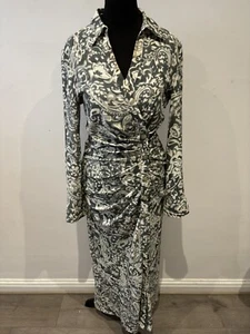ZARA PAISLEY FLORAL GATHERED WAIST MIDI DRESS SIZE S BNWT RRP£49.99 BLOGGERS FAV - Picture 1 of 14