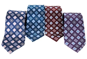 Tasso Elba Designer Ties 100% Silk Floral Check Pink Aqua Red Purple 58"Lx3.25"W - Picture 1 of 8