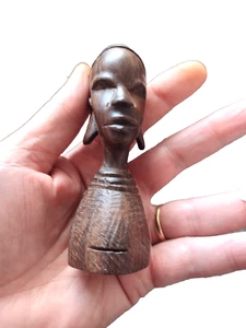 Vintage handgeschnitzte Holz Massai Frau Skulptur Statue Figur Stammesschnitzerei - Bild 1 von 5