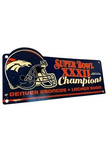 Denver Broncos Plastic Super Bowl XXXll Vintage Man Cave Sign Locker Room Gift - Picture 1 of 11