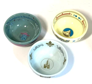 3 Disney Collectable 4" Bowls Castle, Magic Mt. & Alice Down Rabbit Hole Designs - Picture 1 of 18