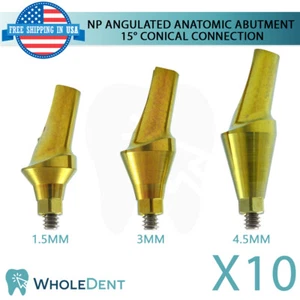 10x schmale Plattform konische Verbindung abgewinkelt anatomisches Abutment 15° Dental - Bild 1 von 3