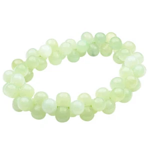 Edelstein Armband Armschmuck aus Jade hellgrün in DNA-Form dehnbar endlos Damen - Picture 1 of 1