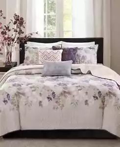 Madison Park Luna 6-Pc. Quilt Set, King/California King Taupe, NWT - Picture 1 of 7