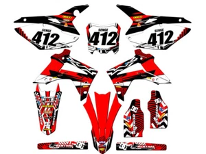 2014-2017 CRF 250 R MAYHEM Red Senge Graphics Kit Compatible with Honda - Foto 1 di 10