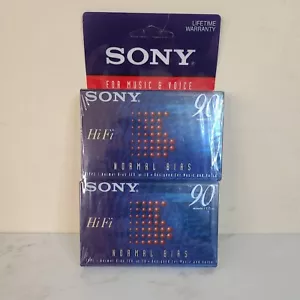 (2) Nastro audiocassetta vuoto Sony 90 minuti hifi norman bias tipo I nuovo - Foto 1 di 5