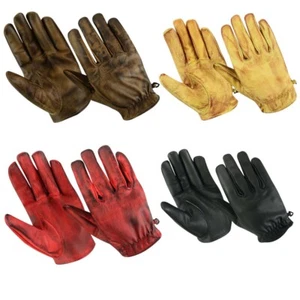 Motorrad Handschuhe Chopper Leder Biker Handschuhe Cafe Racer Biker Handschuhe - Bild 1 von 6
