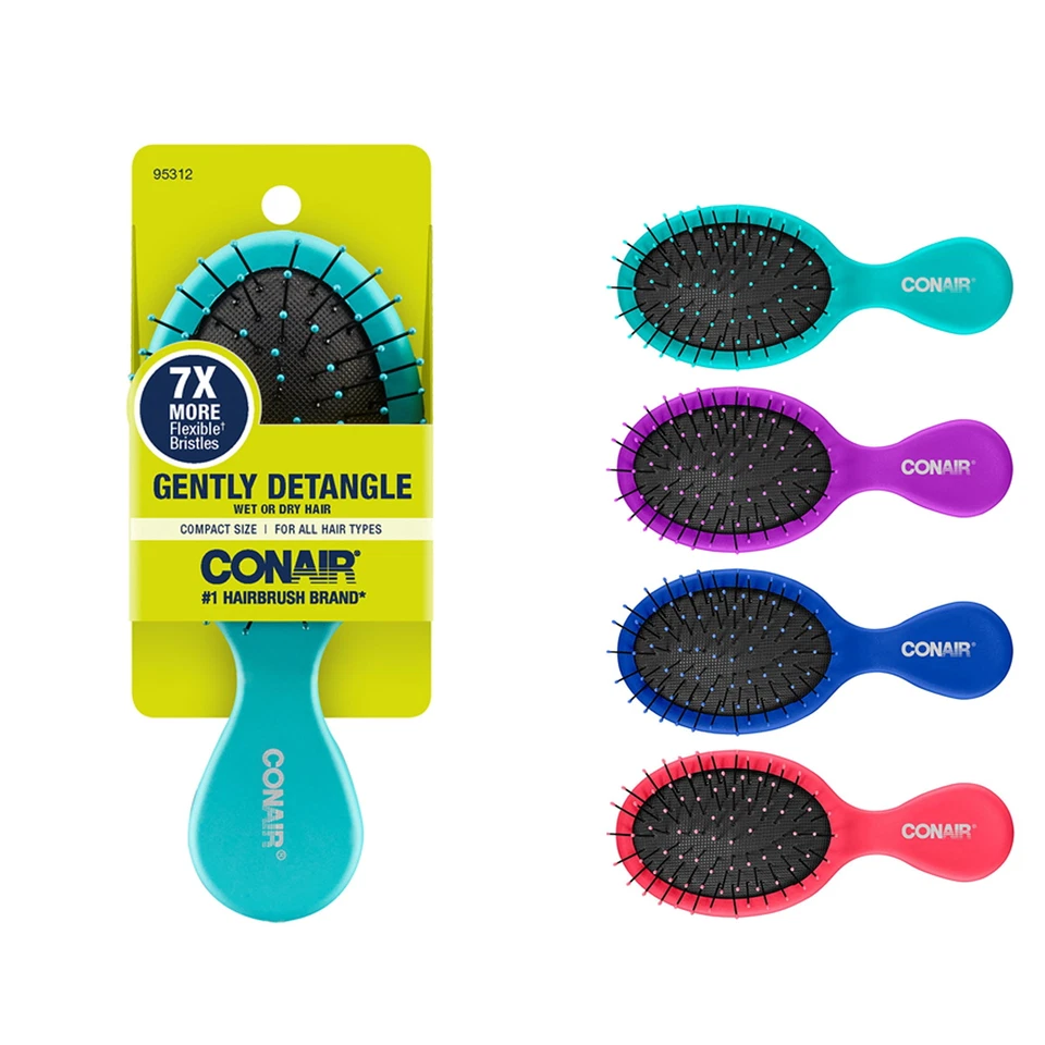 Conair Gentle Detangling Travel-Size Cushion Hairbrush for Wet or Dry Hair - Image 1 of 4