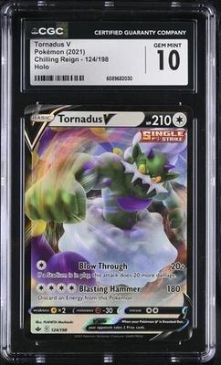 🌪️🌪️ CGC 10 Tornadus V 124/198 2021 Chilling Reign Pokemon Card Holo - Image 1 of 2