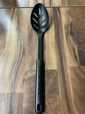 Calphalon Slotted Serving Spoon 8 Slots Nylon Silicone Black 14” Made In USA - Image 1 of 4