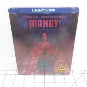 Mandy Blu-Ray & DVD Steelbook Nicolas Cage Movie - New Sealed - Picture 1 of 4