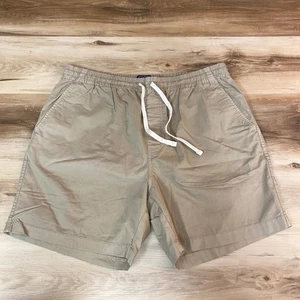 J Crew Mens Tan Chino Pull On Drawstring Shorts Size Large - Picture 1 of 6