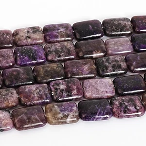 Cuentas de piedras preciosas rectangulares púrpura liso AAA 17X12X5MM 15" cuentas sueltas - Imagen 1 de 3