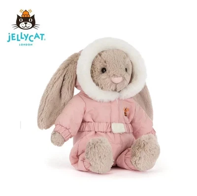 Jellycat Snow Suit Beige Bunny Plush - Bashful BNWT Stuffed Animal Toy