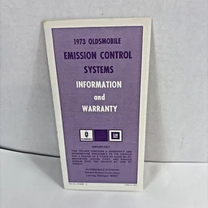 1973 Original Oldsmobile New Car Emission Control System Information Warranty - Picture 1 of 8