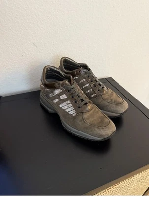 Hogan Suede Interactive Lace Up Sneakers, Grey, Size 6.5 - Image 1 of 4