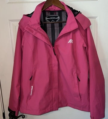 OTU Chaqueta de Lluvia Impermeable Cremallera Capucha Mujer’s Talla L Rosa Foto 1 de 4