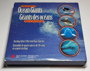 Juego de 4 monedas de 50 centavos de plata de Canadá 1998 de los gigantes oceánicos de Canadá #coinsofcanada - Imagen 1 de 9