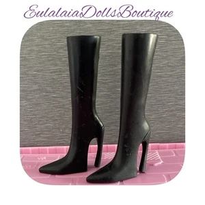 BRATZ DOLL MGA SHOES BOOTS BLACK YASMIN GIRLS REALLY ROCK 2008 - Picture 1 of 11