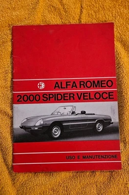 Manuale Uso e Manutenzione Duetto Alfa Spider 2000 Veloce stampa 07/71 - Immagine 1 di 4