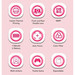 Instant Print Camera 1080P 48MP HD Double Lens Instant Camera With 3 Rolls O New - Picture 1 of 24