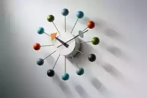 New Contemporary Modern Retro Multi colored George Nelson Ball Wall Clock 18" - Picture 1 of 4