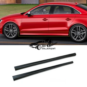 Gloss Black For 2013-2019 Audi A3 Sedan Side Skirts Panel Extension Lip Bodykits - Picture 1 of 3
