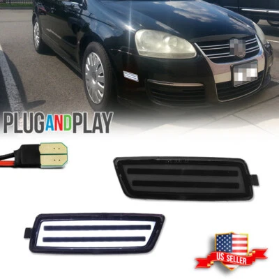 Luces de señalización delanteras LED blancas para VW MK5 Golf GTI 2006-2009 lente de humo 2 piezas Foto 1 de 4