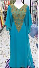 Sale!! Moroccan Dubai  Kaftan Abaya Fancy Long Zari Crystal Bedded Work Dresses