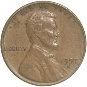 1955 S Lincoln Wheat Cent Collectible Coin FINE (PLEASE READ DESCRIPTION) - Picture 1 of 2