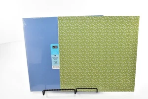ALTER OLIVFARBENER DOPPELSEITIGER PAPIER & BROKAT BLAUER KARTON 12 ZOLL X 12 ZOLL NEU - Bild 1 von 9